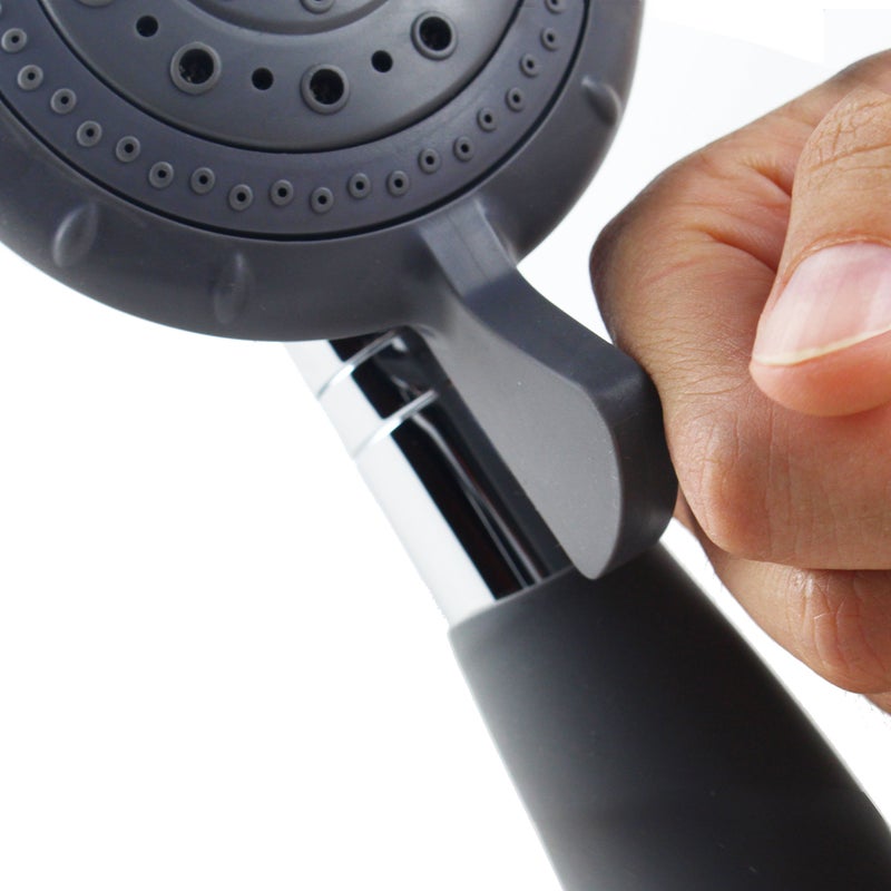 YOO.MEE ADA Handheld Shower Head- For Elderly, Parkinson, Arthritis or People Disabled in Action-w/Extra-Large Silicone Switching Device-w/Comfortable Grip Handle-w/Pause Setting-w/Soft Water, Chrome - Image 2